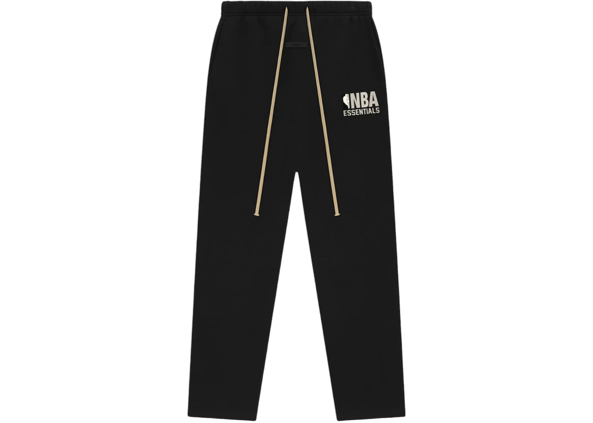 Essentials x NBA Black Grey Relaxed Sweatpants Front SneakerMood