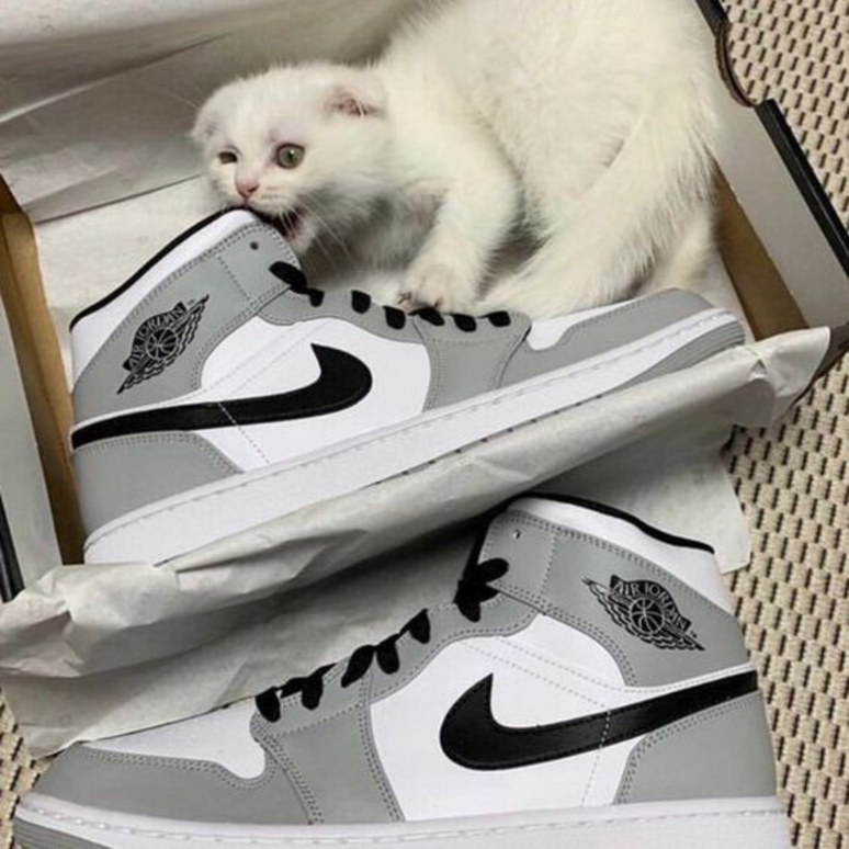 Nike Air Jordan 1 Mid Light Smoke Grey Antraciet