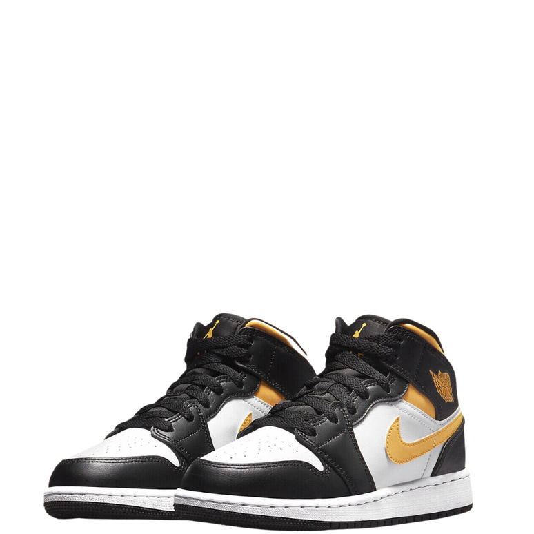 Nike Air Jordan 1 Mid White Pollen Black (GS)