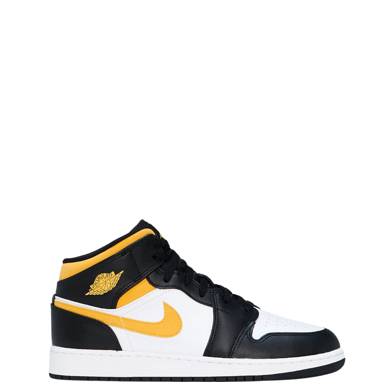 Nike Air Jordan 1 Mid White Pollen Black (GS)