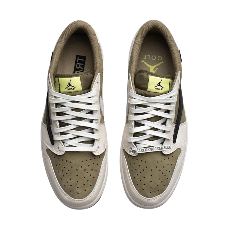Nike Travis Scott x Air Jordan 1 Low Golf 'Neutral Olive' - SneakerMood 