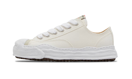 Maison Mihara Yasuhiro Hank OG Sole Canvas Low White A05FW702 SneakerMood productfoto zijaanzicht
