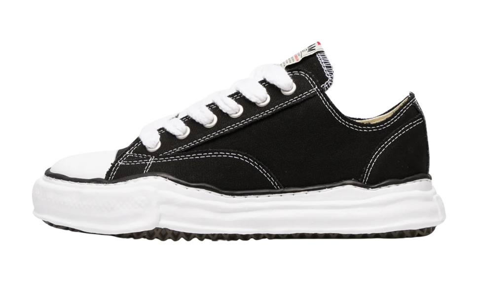 Maison Mihara Yasuhiro Peterson OG Sole Canvas Low Black A01FW702 SneakerMood productfoto zijaanzicht