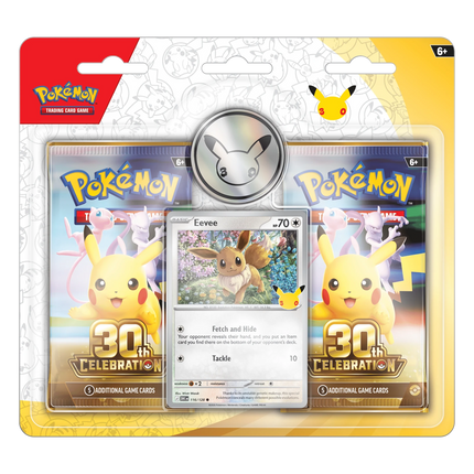 Pokémon TCG 30th Celebration: Eevee 2-Pack Blister - SKU 895556 - front view - SneakerMood