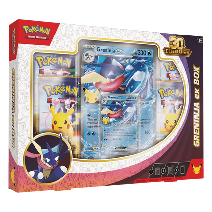 Pokémon TCG 30th Celebration: Greninja ex Box - SKU 895558 - front view - SneakerMood