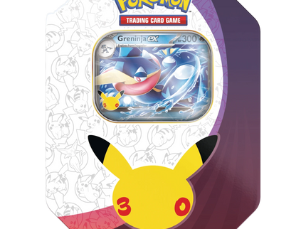 Pokémon TCG 30th Celebration Greninja ex Tin - SKU 66071 - front view - SneakerMood