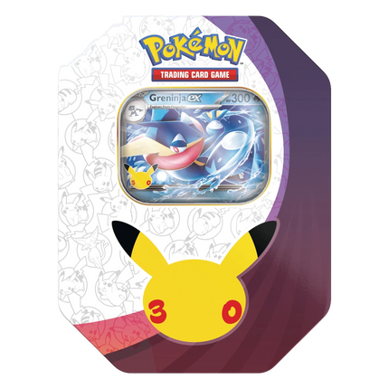 Pokémon TCG 30th Celebration Greninja ex Tin - SKU 66071 - front view - SneakerMood