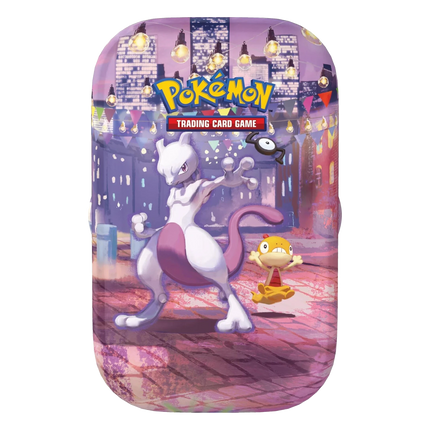 Pokémon TCG 30th Celebration: Mewtwo & Scraggy Mini Tin - SKU 895568 - front view - SneakerMood