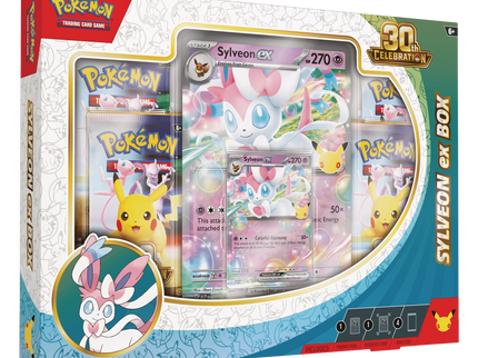 Pokémon TCG 30th Celebration: Sylveon ex Box - SKU 895557 - front view - SneakerMood