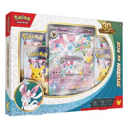Pokémon TCG 30th Celebration: Sylveon ex Box - SKU 895557 - front view - SneakerMood