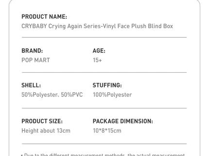 Pop Mart CRYBABY Crying Again Series - Vinyl Face Plush Blind Box – SM-PM-CRYING-AGAIN – SneakerMood – 05