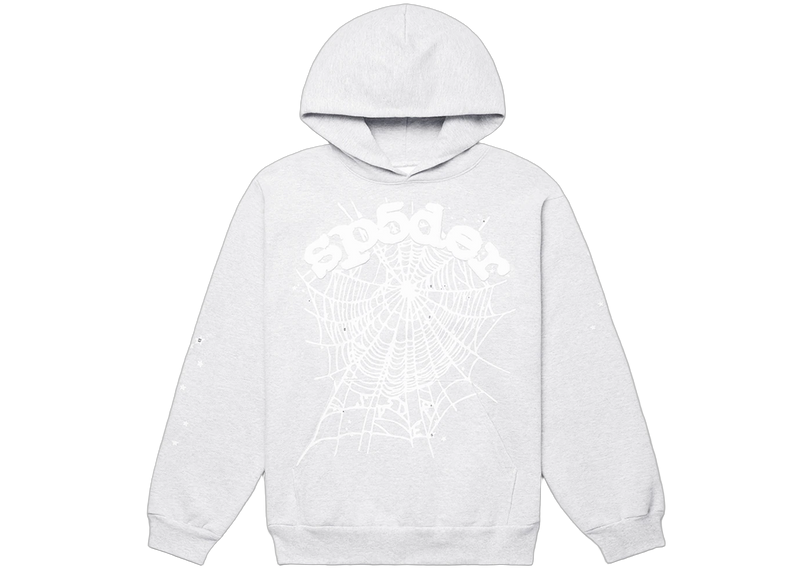 Sp5der OG Web Hoodie Heather Grey Front SneakerMood