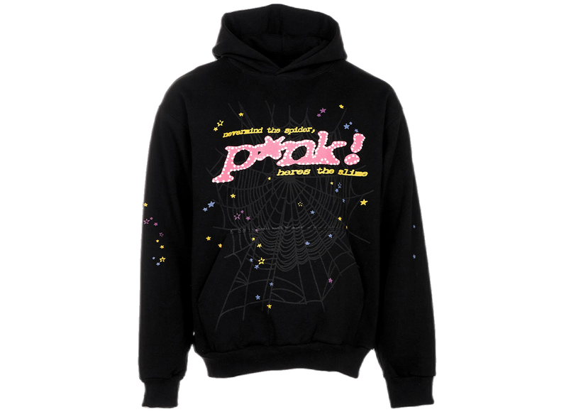 Sp5der P*NK Hoodie Black Front SneakerMood