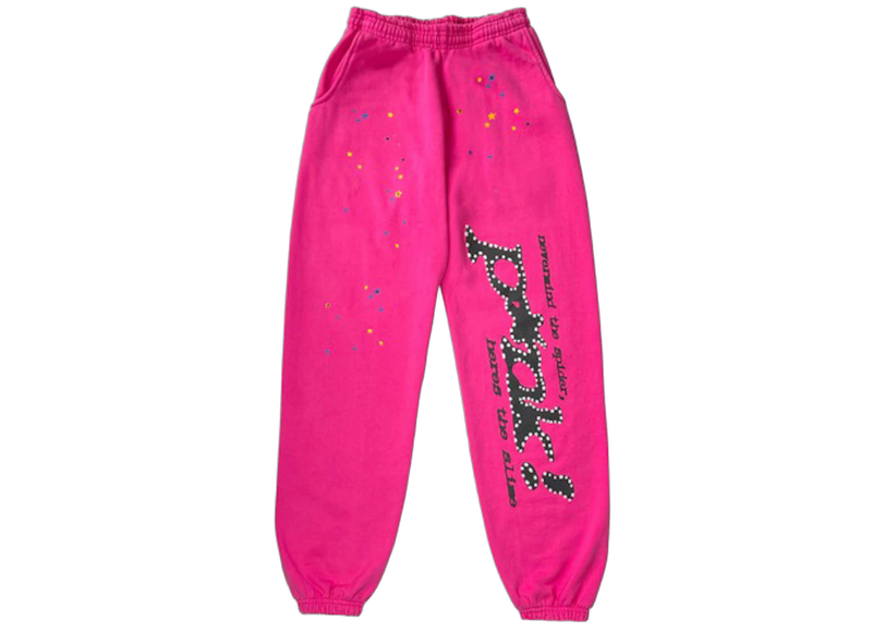 Sp5der P*NK Sweatpants Pink Front SneakerMood