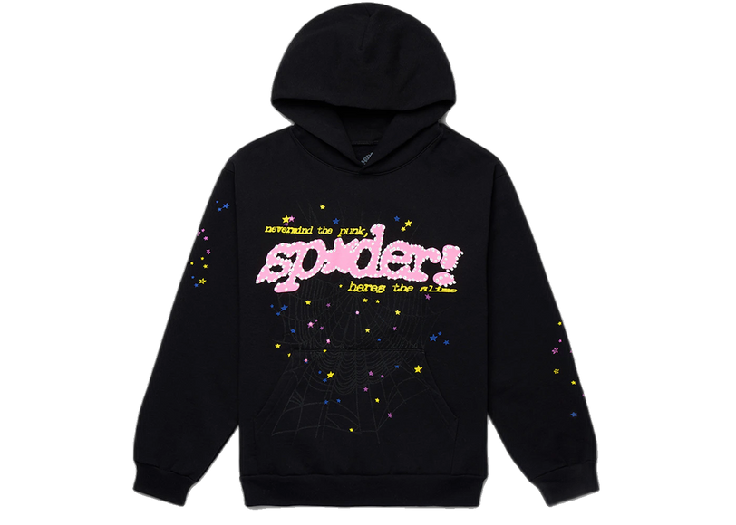 Sp5der P*NK V2 Hoodie Black Front SneakerMood