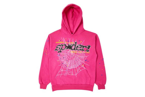 Sp5der P*NK V2 Hoodie Pink Front SneakerMood