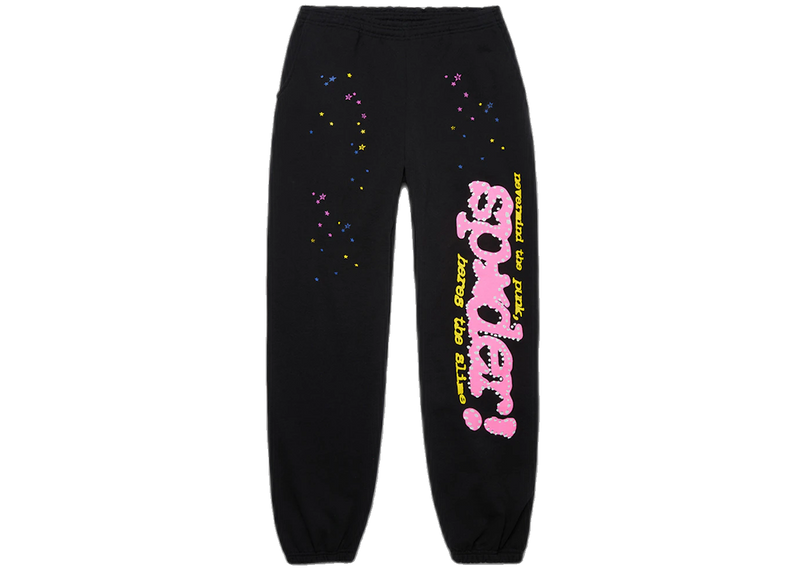 Sp5der P*NK V2 Sweatpants Black Front SneakerMood
