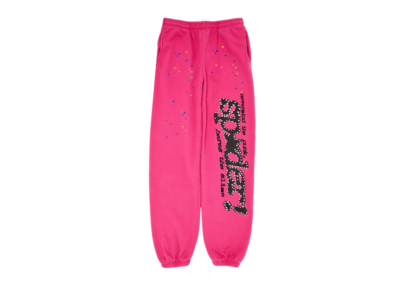 Sp5der P*NK V2 Sweatpants Pink Front SneakerMood