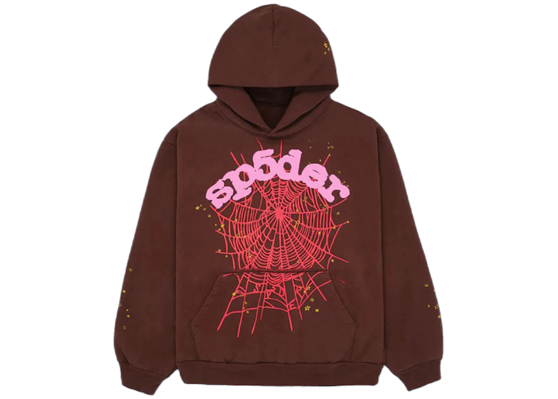 Sp5der Web Hoodie Brown Front SneakerMood
