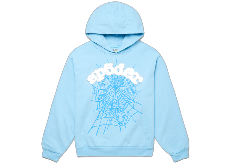 Sp5der Web Hoodie Sky Blue Front SneakerMood